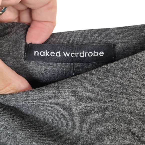 Naked Wardrobe The Come Around Charcoal Bodysuit Size xs NEW - Picture 8 of 11